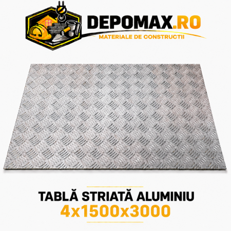 Tabla aluminiu striata 4mm , 1500x3000mm (1050A)